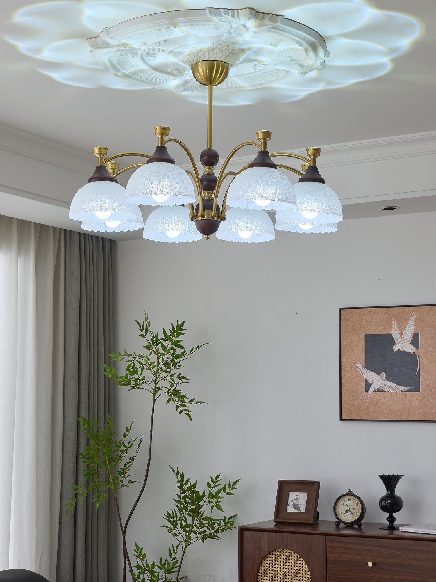 Vosolir Traditional Elegance Wood Chandelier-Neutral Decor
