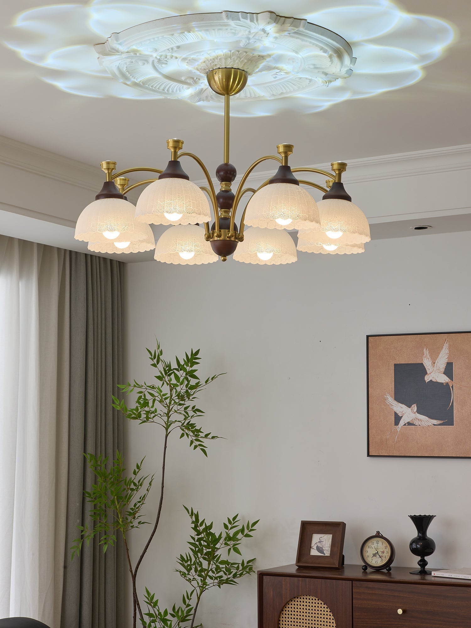 Vosolir Traditional Elegance Wood Chandelier-Neutral Decor