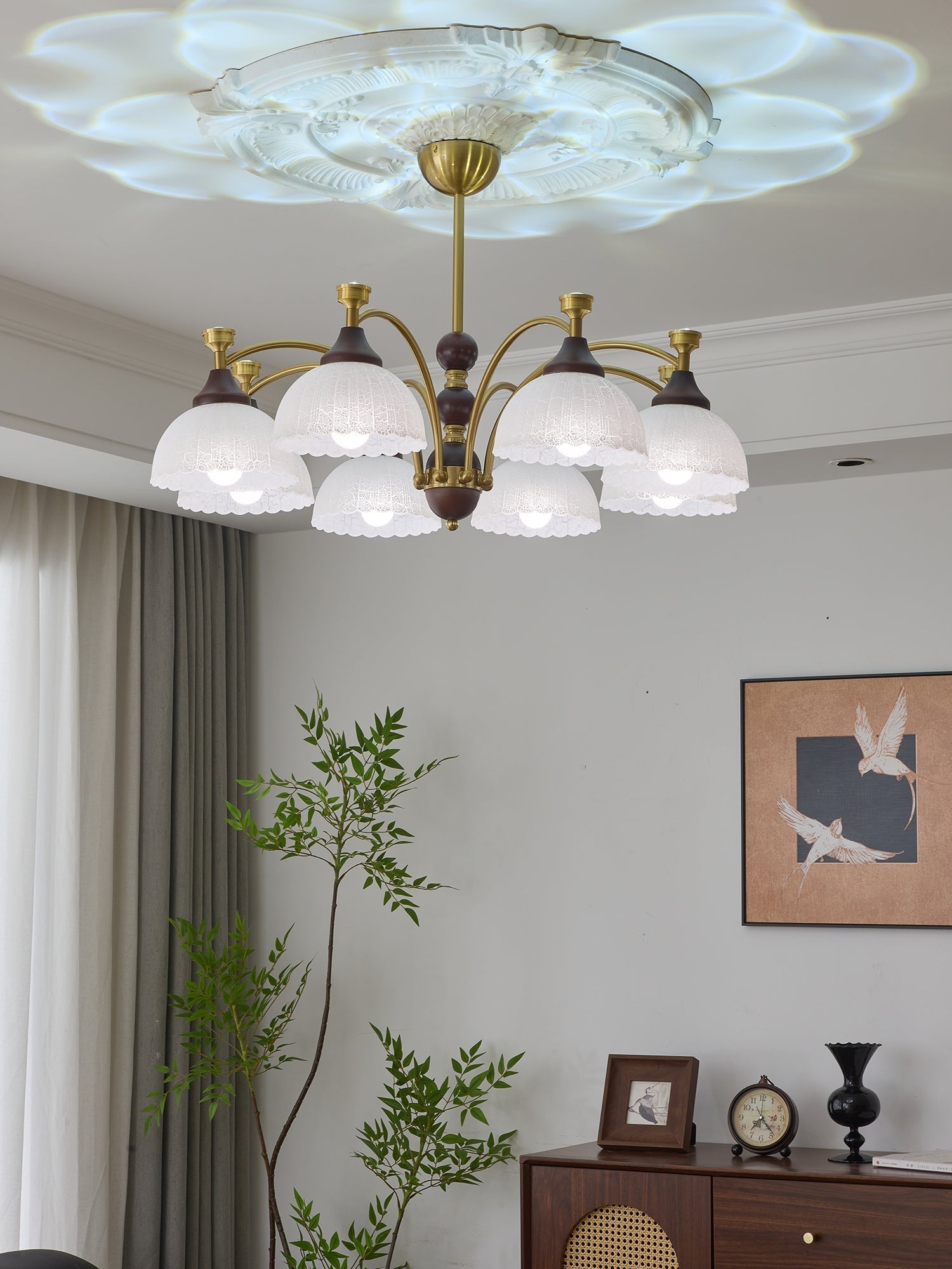 Vosolir Traditional Elegance Wood Chandelier-Neutral Decor