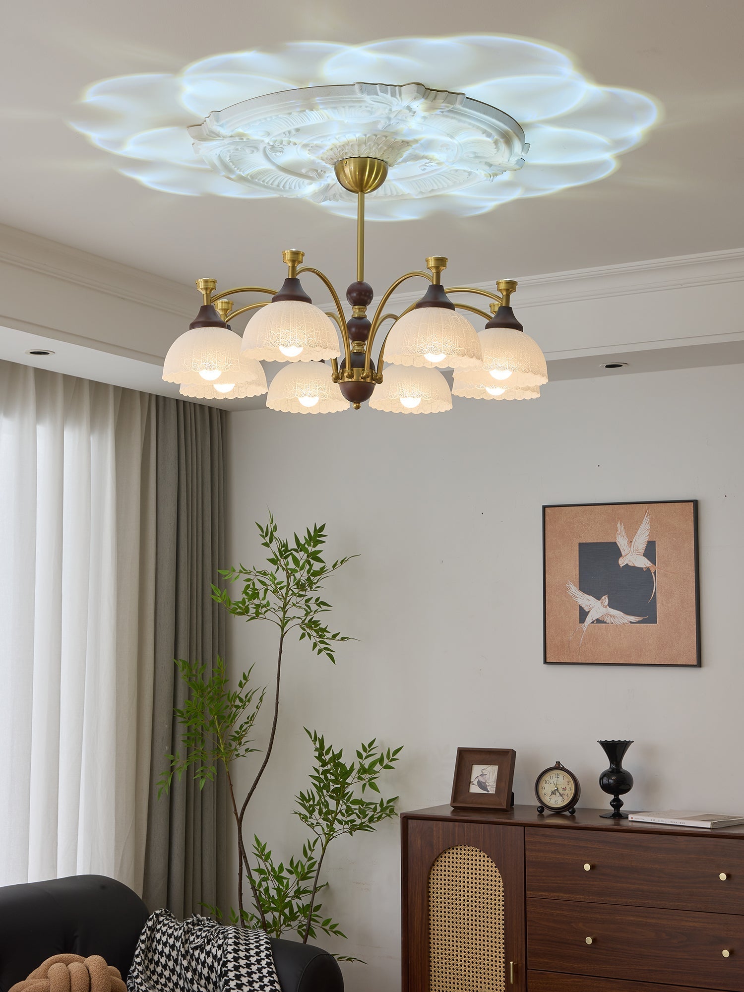 Vosolir Traditional Elegance Wood Chandelier-Neutral Decor
