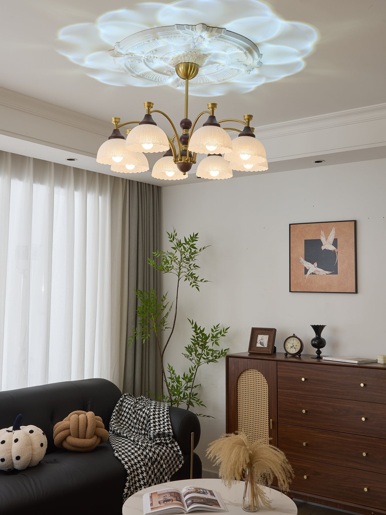 Vosolir Traditional Elegance Wood Chandelier-Neutral Decor