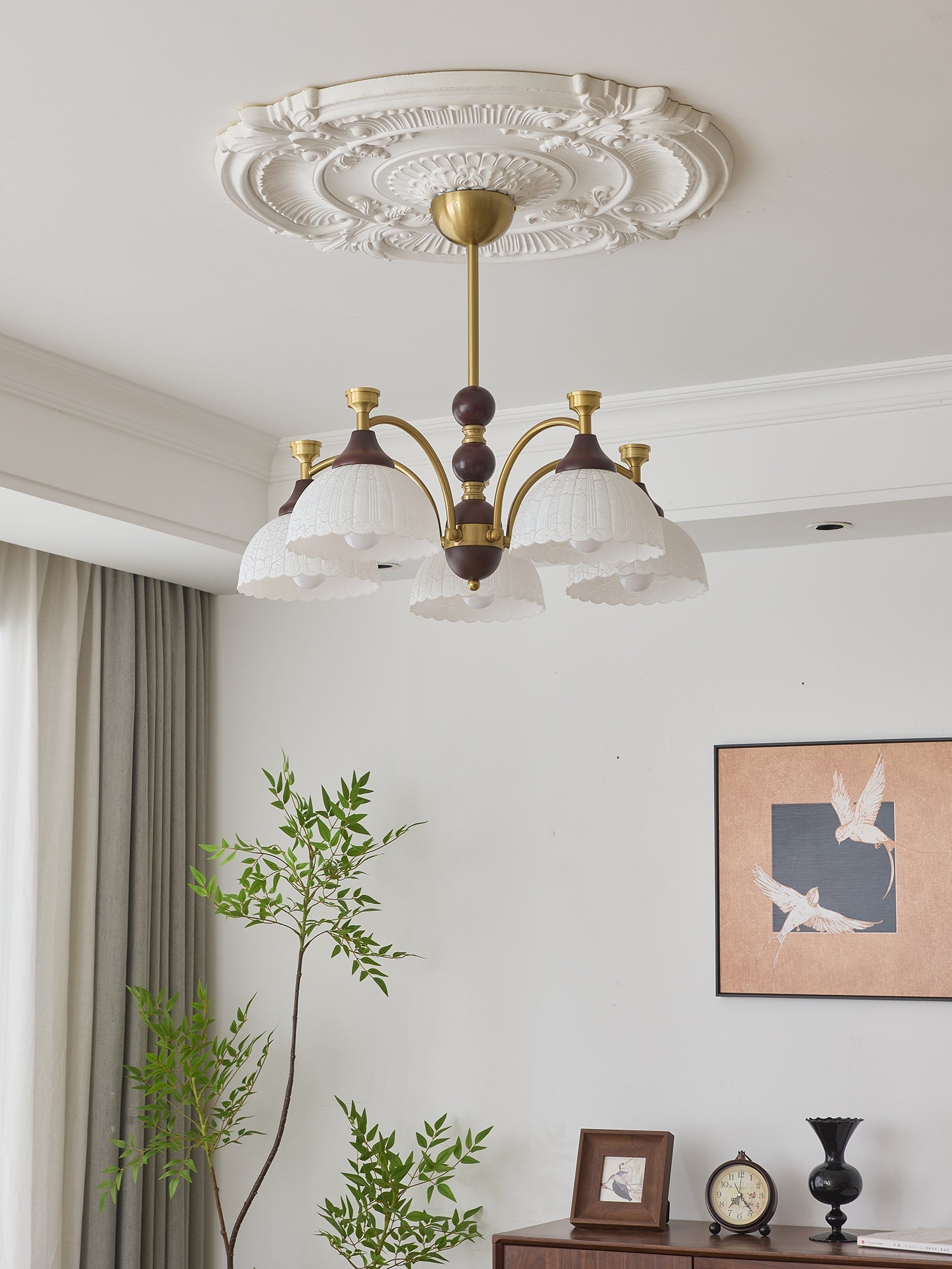 Vosolir Traditional Elegance Wood Chandelier-Neutral Decor