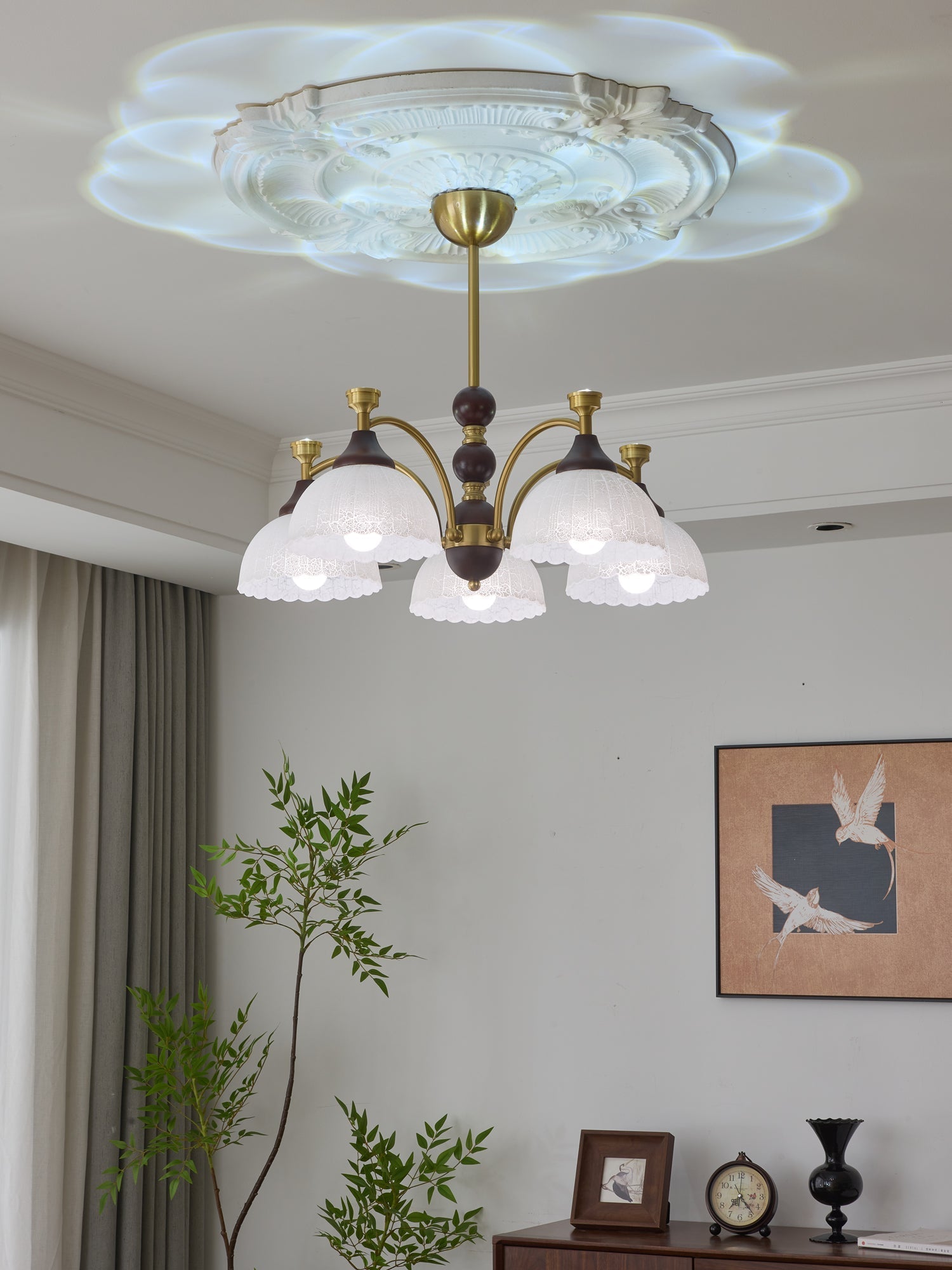 Vosolir Traditional Elegance Wood Chandelier-Neutral Decor