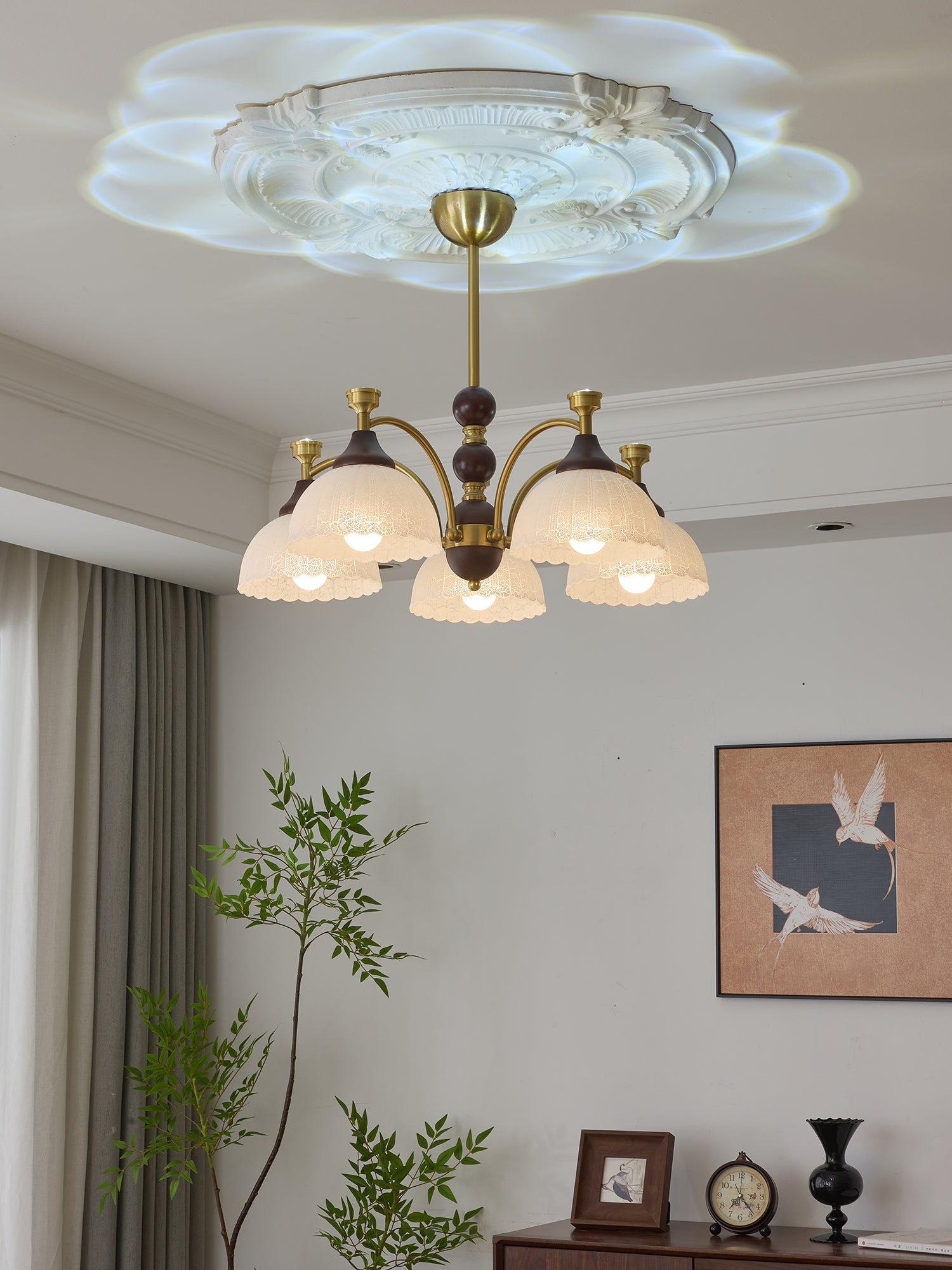 Vosolir Traditional Elegance Wood Chandelier-Neutral Decor