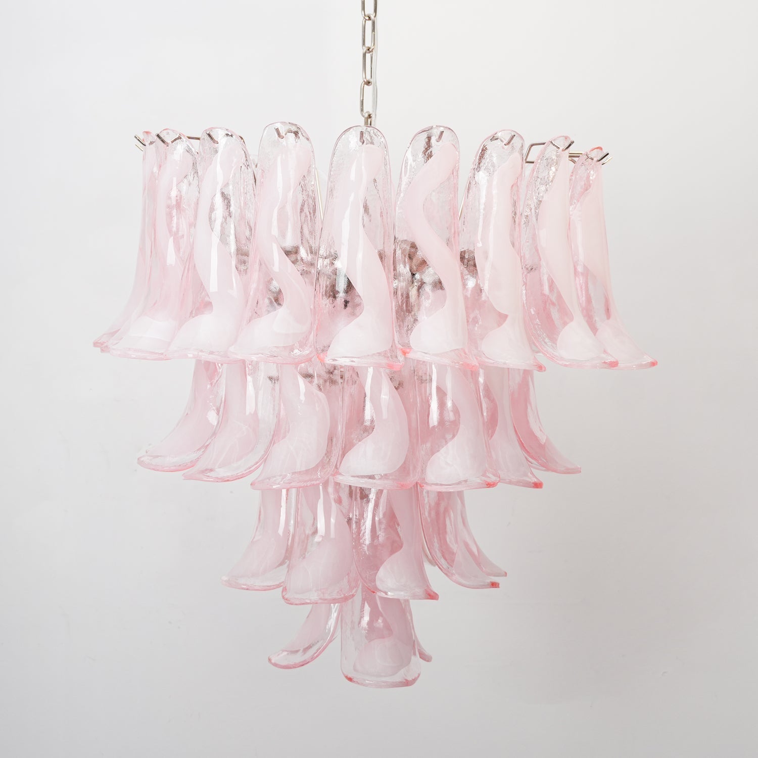 Aurora Chandelier Pink Murano Lily Petal Cascading Floral Classic-Neutral Decor