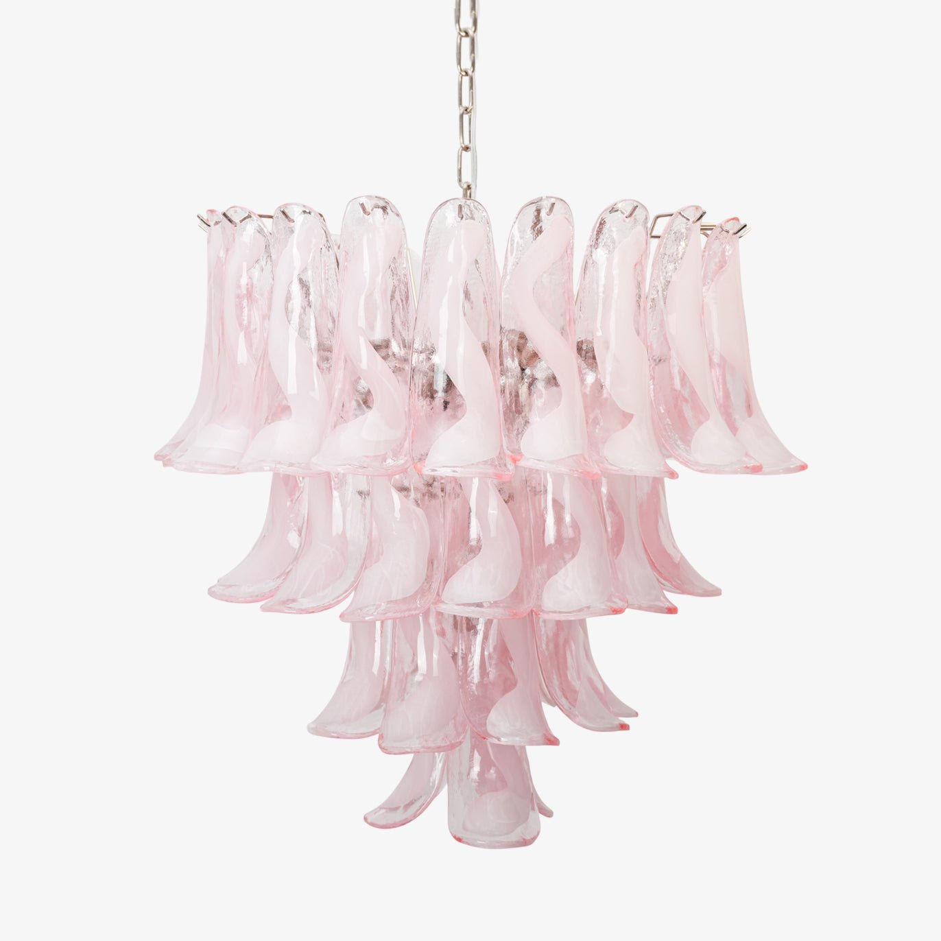 Aurora Chandelier Pink Murano Lily Petal Cascading Floral Classic-Neutral Decor