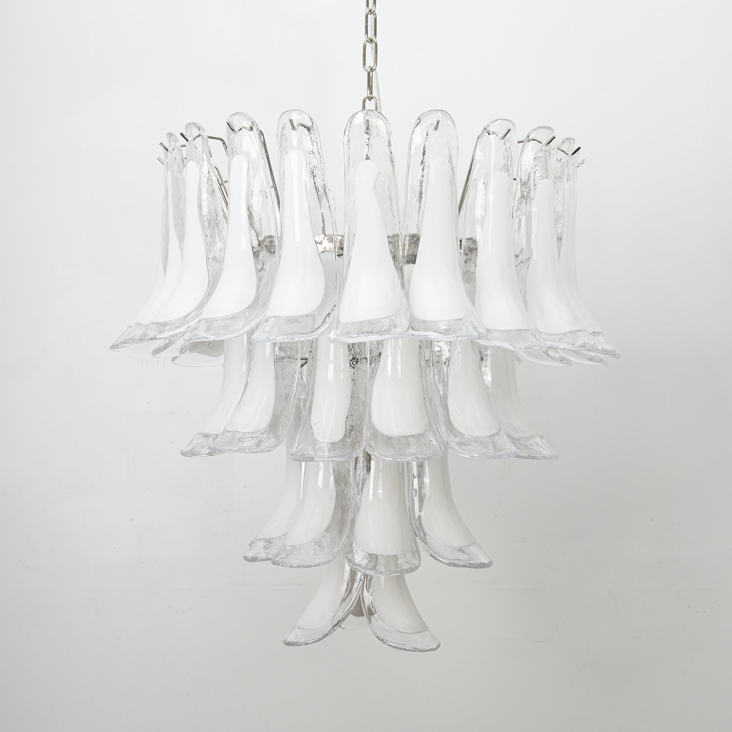 Aurora Chandelier Pink Murano Lily Petal Cascading Floral Classic-Neutral Decor