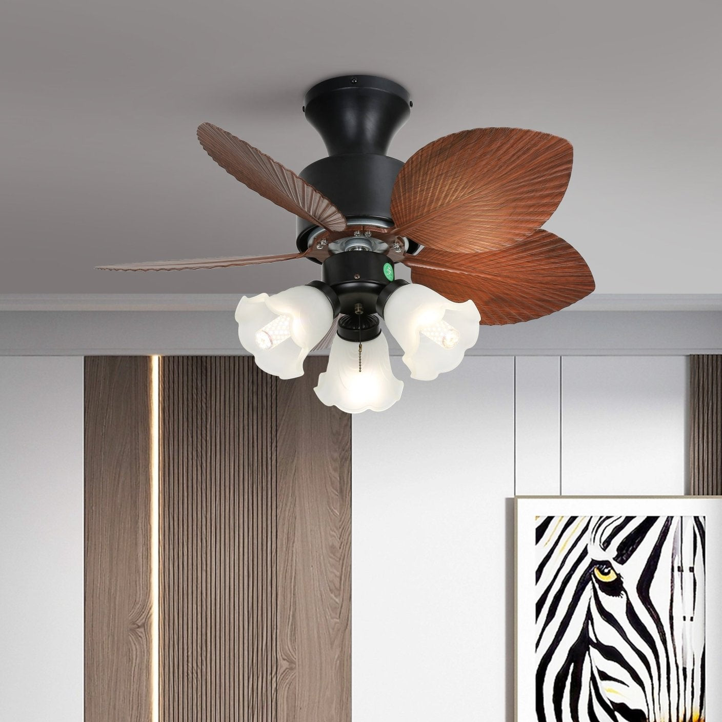 Florence Vintage Wood Ceiling Fan Light-Neutral Decor