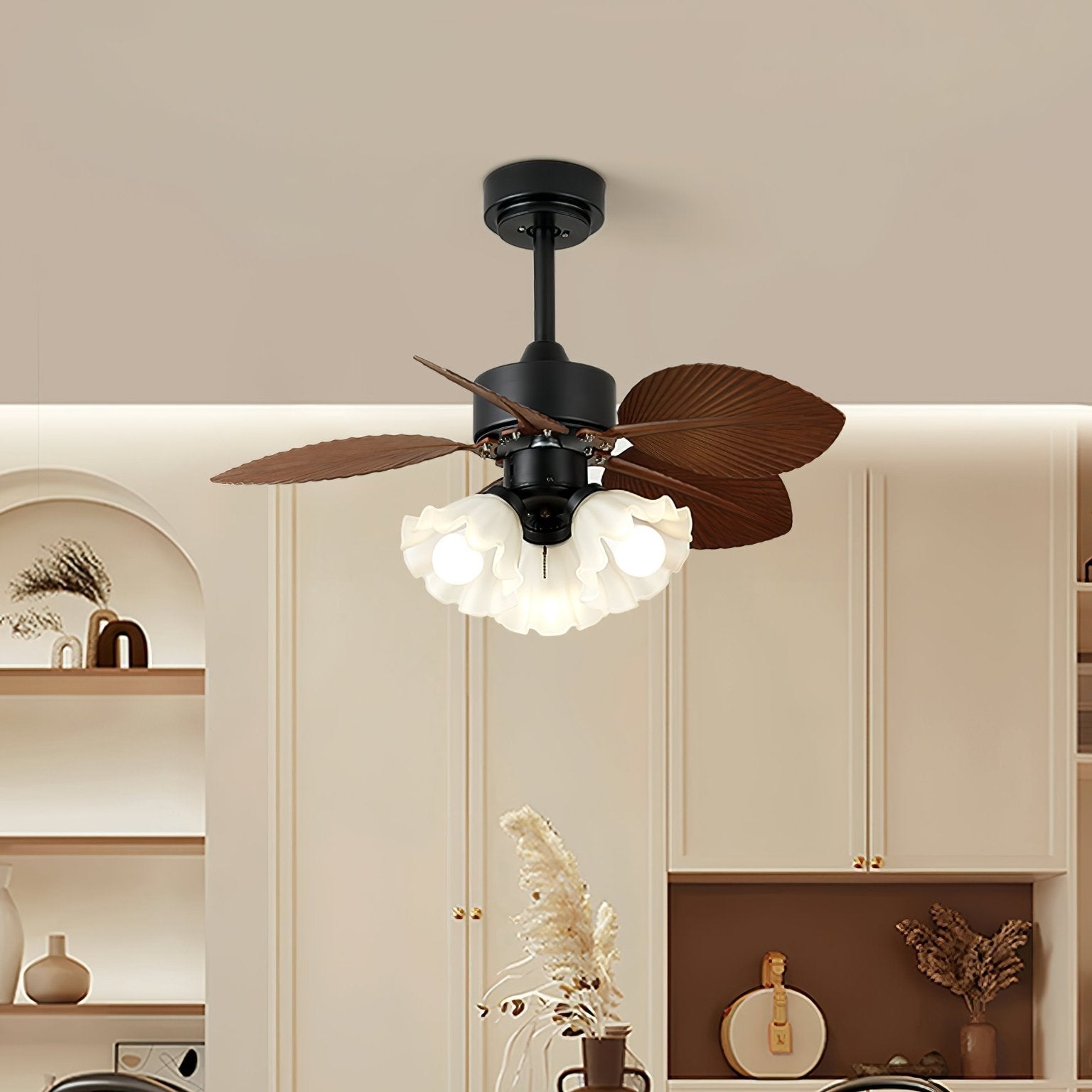 Rosalyn Vintage Wood Ceiling Fan Light-Neutral Decor