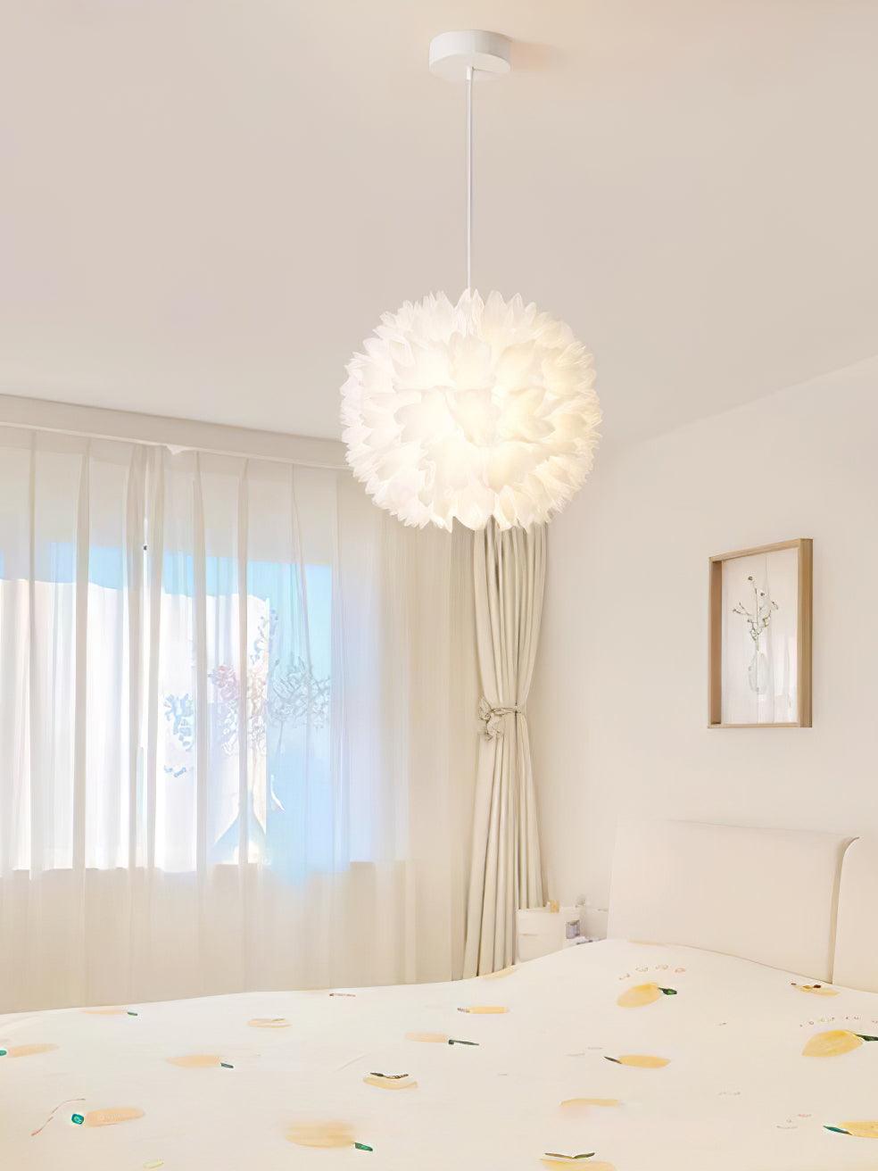 Qrathen Nordic Art Flowers Ball Pendant Light-Neutral Decor