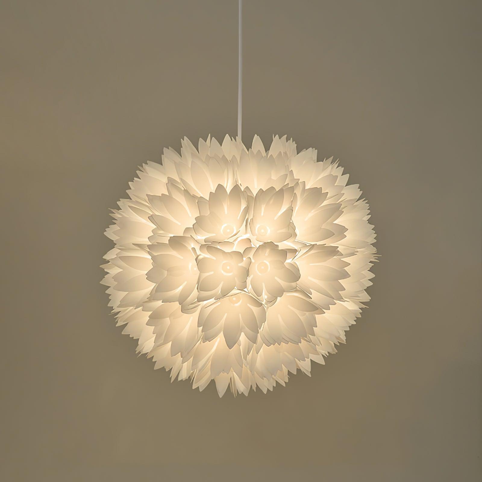 Qrathen Nordic Art Flowers Ball Pendant Light-Neutral Decor