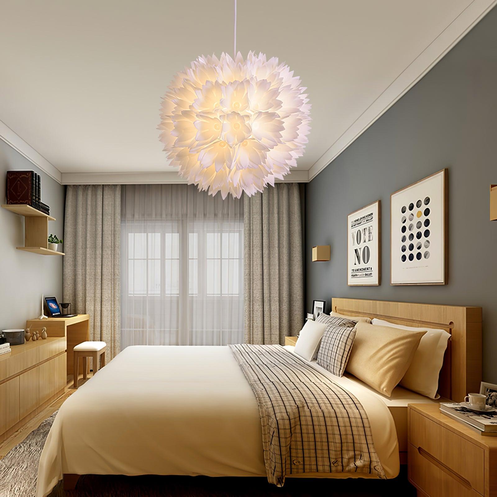Qrathen Nordic Art Flowers Ball Pendant Light-Neutral Decor