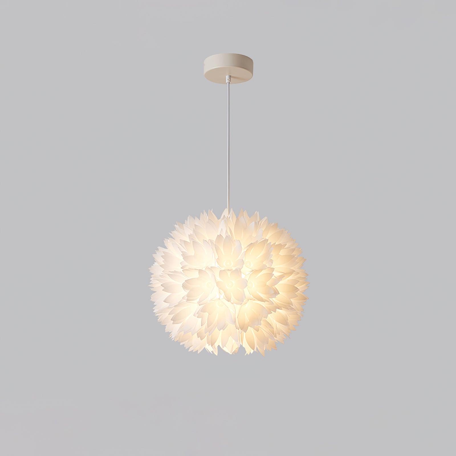 Qrathen Nordic Art Flowers Ball Pendant Light-Neutral Decor