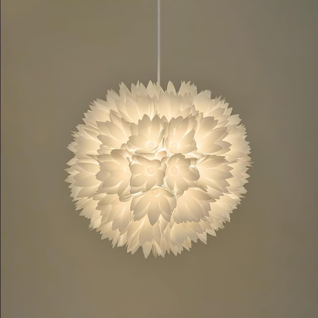 Qrathen Nordic Art Flowers Ball Pendant Light-Neutral Decor