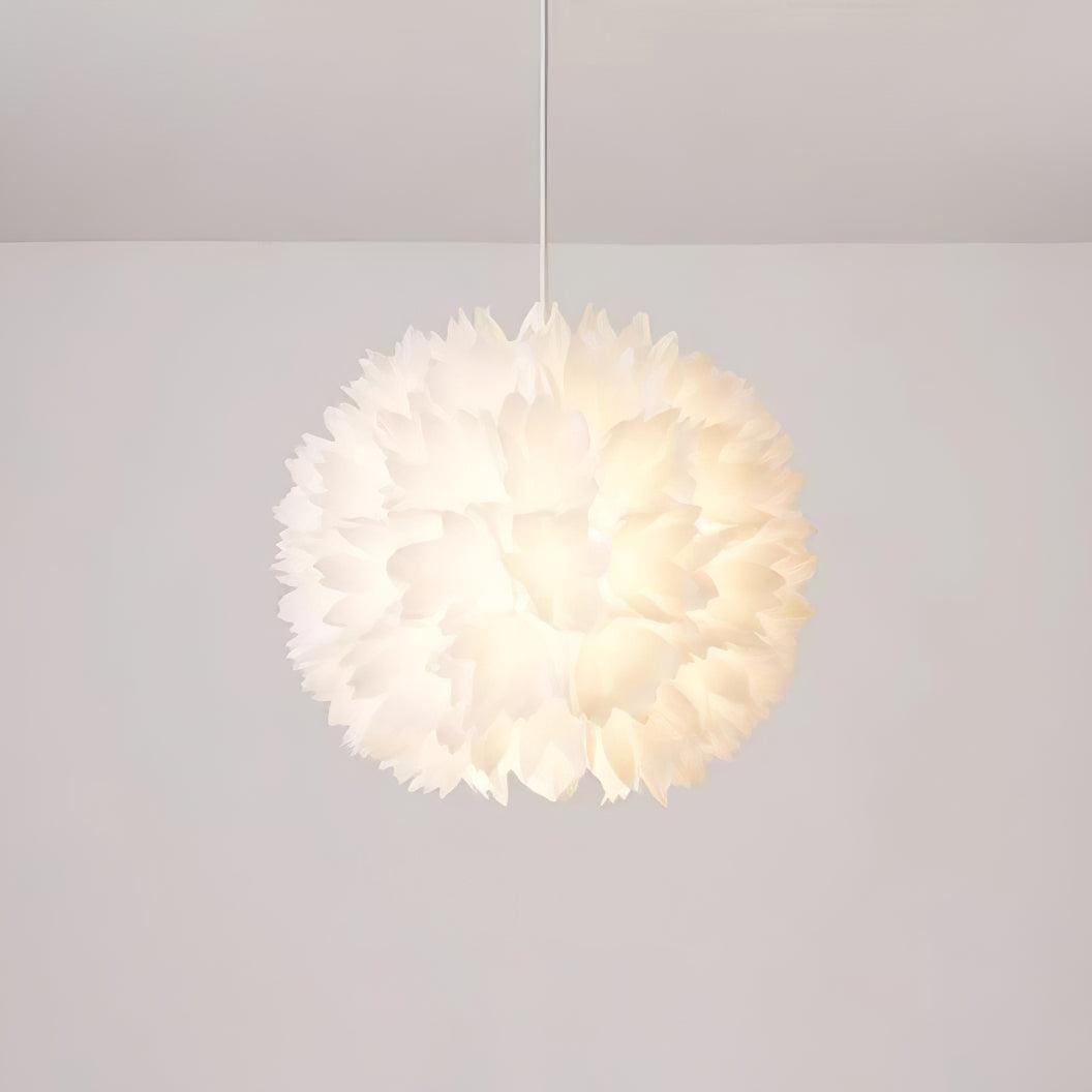 Qrathen Nordic Art Flowers Ball Pendant Light-Neutral Decor
