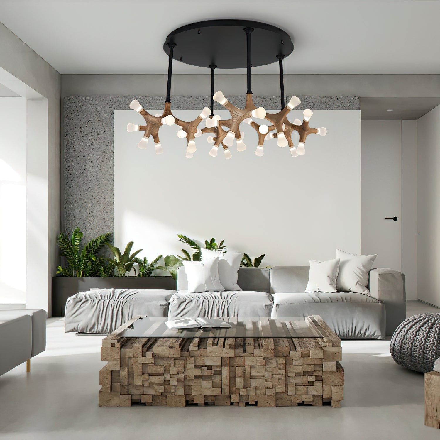 Mynorila Branch-Design Wood Pendant Light-Neutral Decor