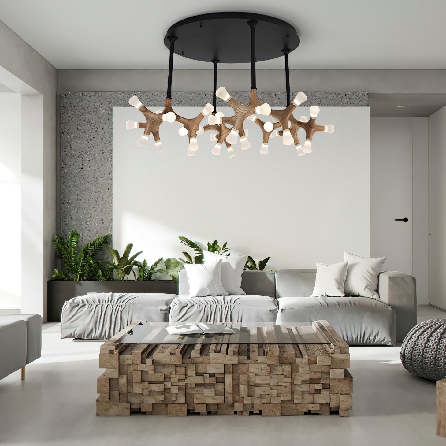 Mynorila Branch-Design Wood Pendant Light-Neutral Decor