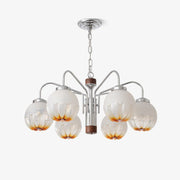Ulliria Nordic Art Flower Walnut Glass Chandelier-Neutral Decor