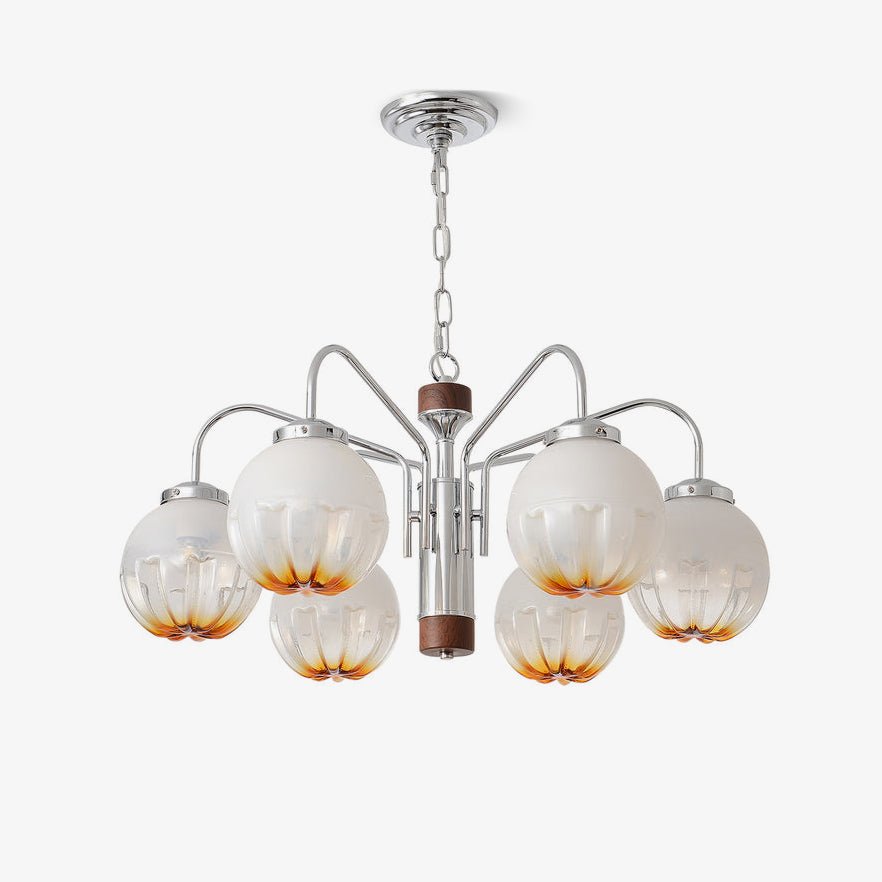 Ulliria Nordic Art Flower Walnut Glass Chandelier-Neutral Decor