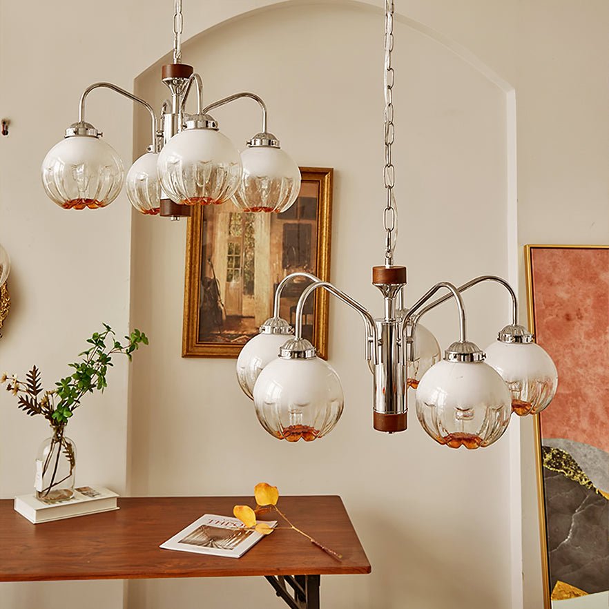 Ulliria Nordic Art Flower Walnut Glass Chandelier-Neutral Decor