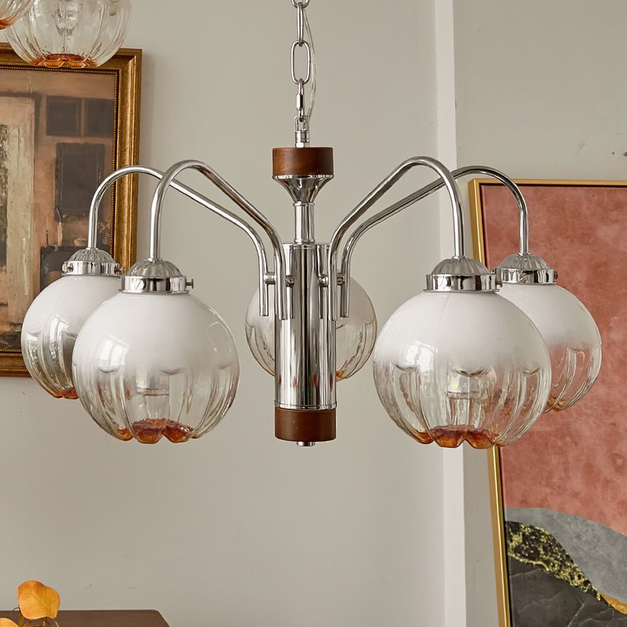 Ulliria Nordic Art Flower Walnut Glass Chandelier-Neutral Decor