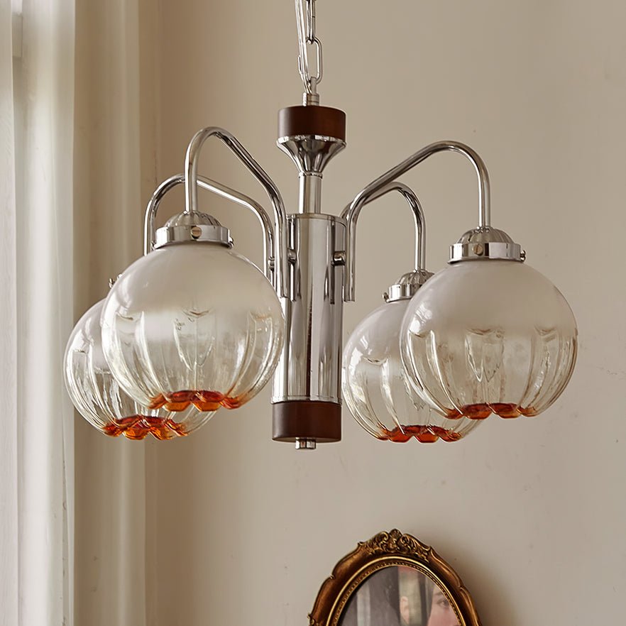Ulliria Nordic Art Flower Walnut Glass Chandelier-Neutral Decor
