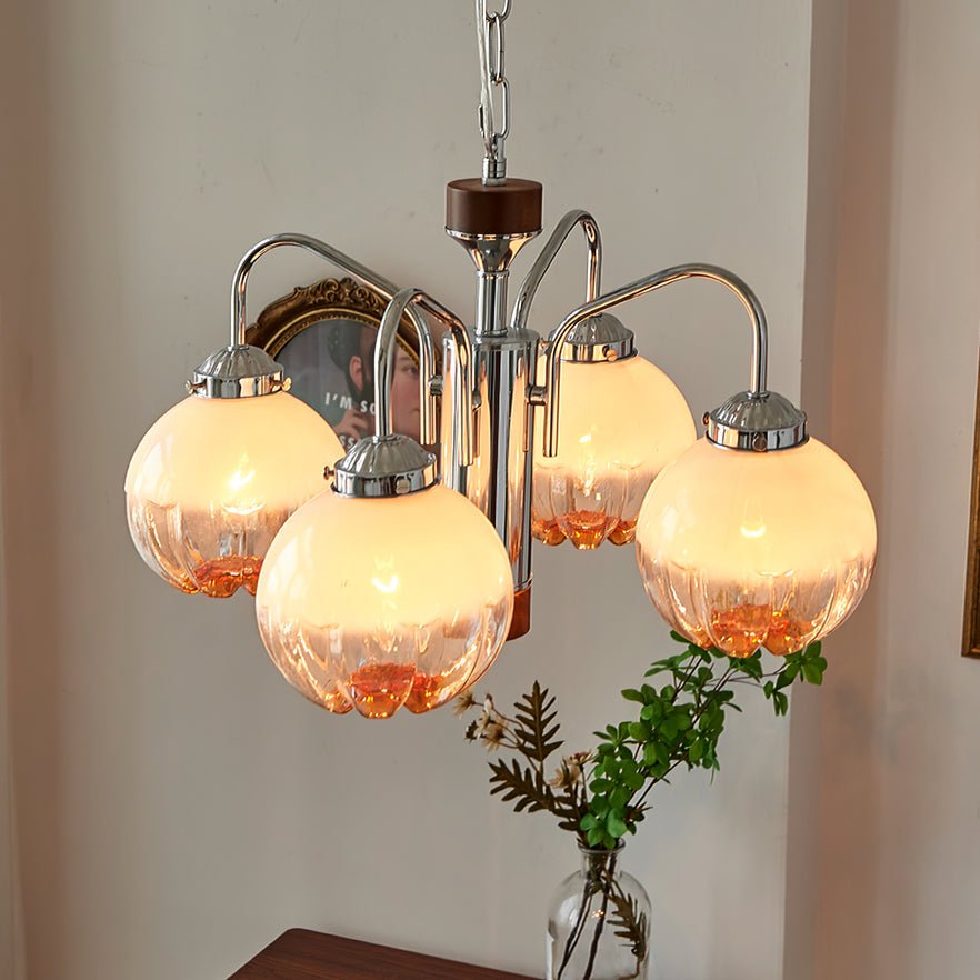 Ulliria Nordic Art Flower Walnut Glass Chandelier-Neutral Decor