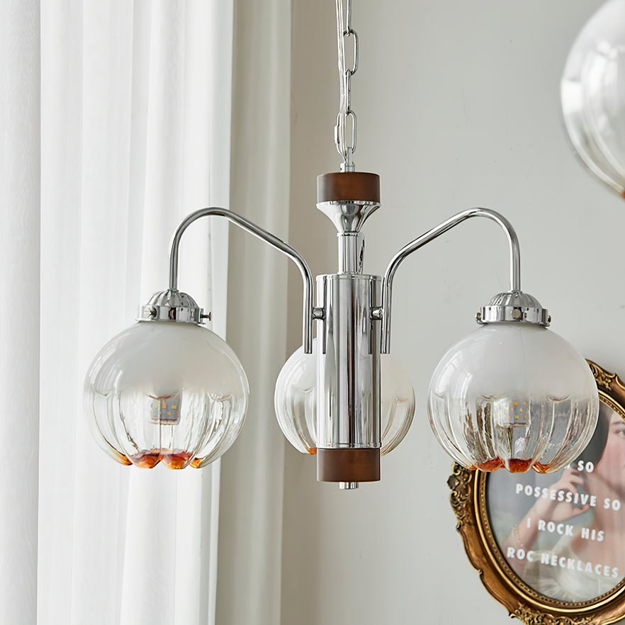 Ulliria Nordic Art Flower Walnut Glass Chandelier-Neutral Decor