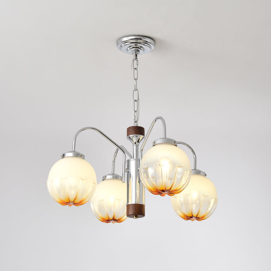 Ulliria Nordic Art Flower Walnut Glass Chandelier-Neutral Decor
