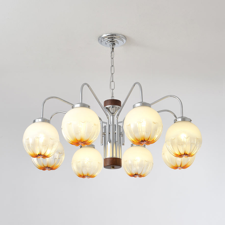 Ulliria Nordic Art Flower Walnut Glass Chandelier-Neutral Decor