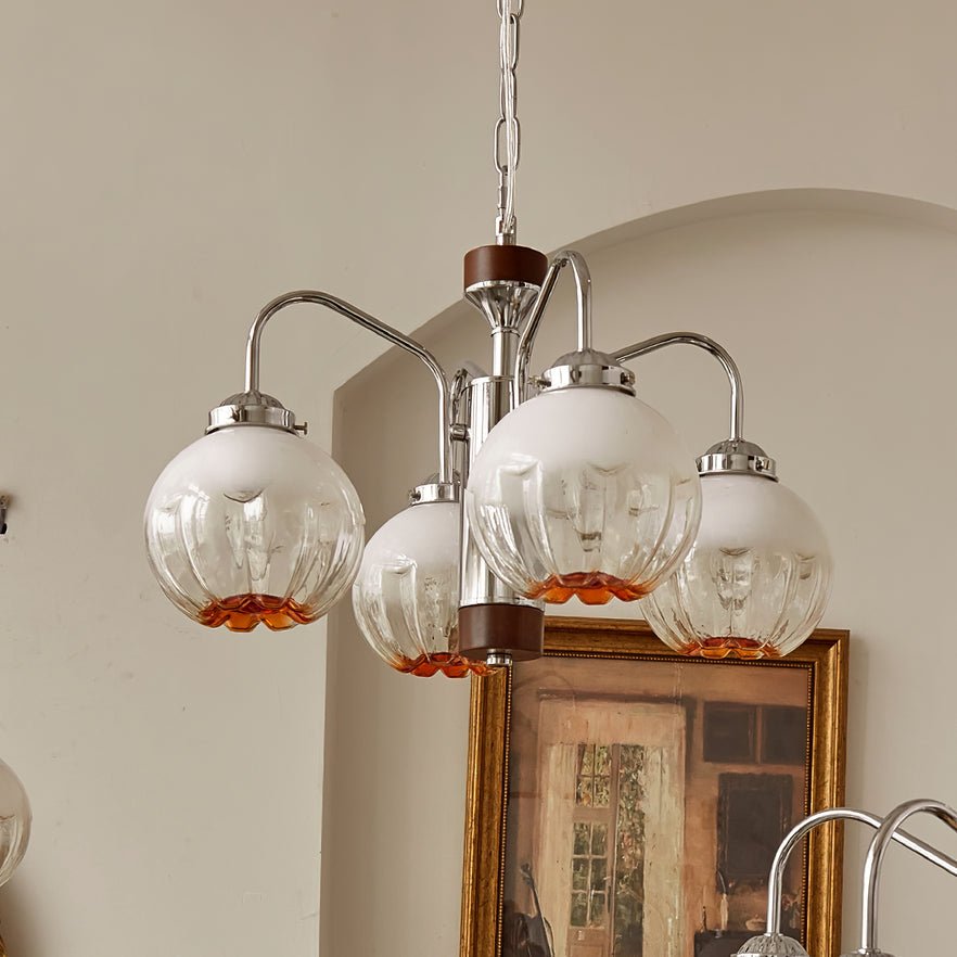 Ulliria Nordic Art Flower Walnut Glass Chandelier-Neutral Decor