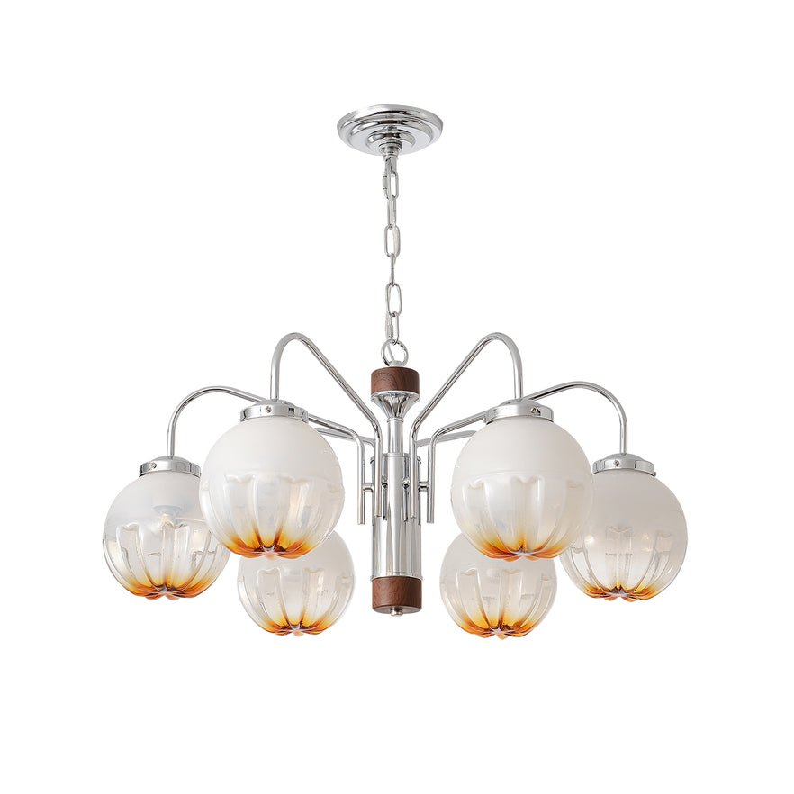 Ulliria Nordic Art Flower Walnut Glass Chandelier-Neutral Decor