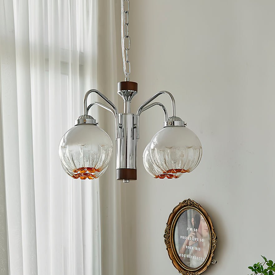 Ulliria Nordic Art Flower Walnut Glass Chandelier-Neutral Decor