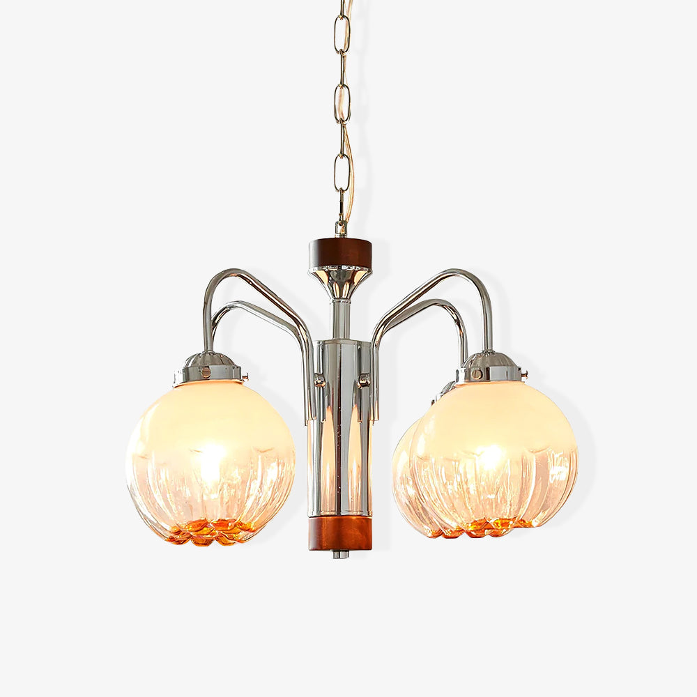 Ulliria Nordic Art Flower Walnut Glass Chandelier-Neutral Decor