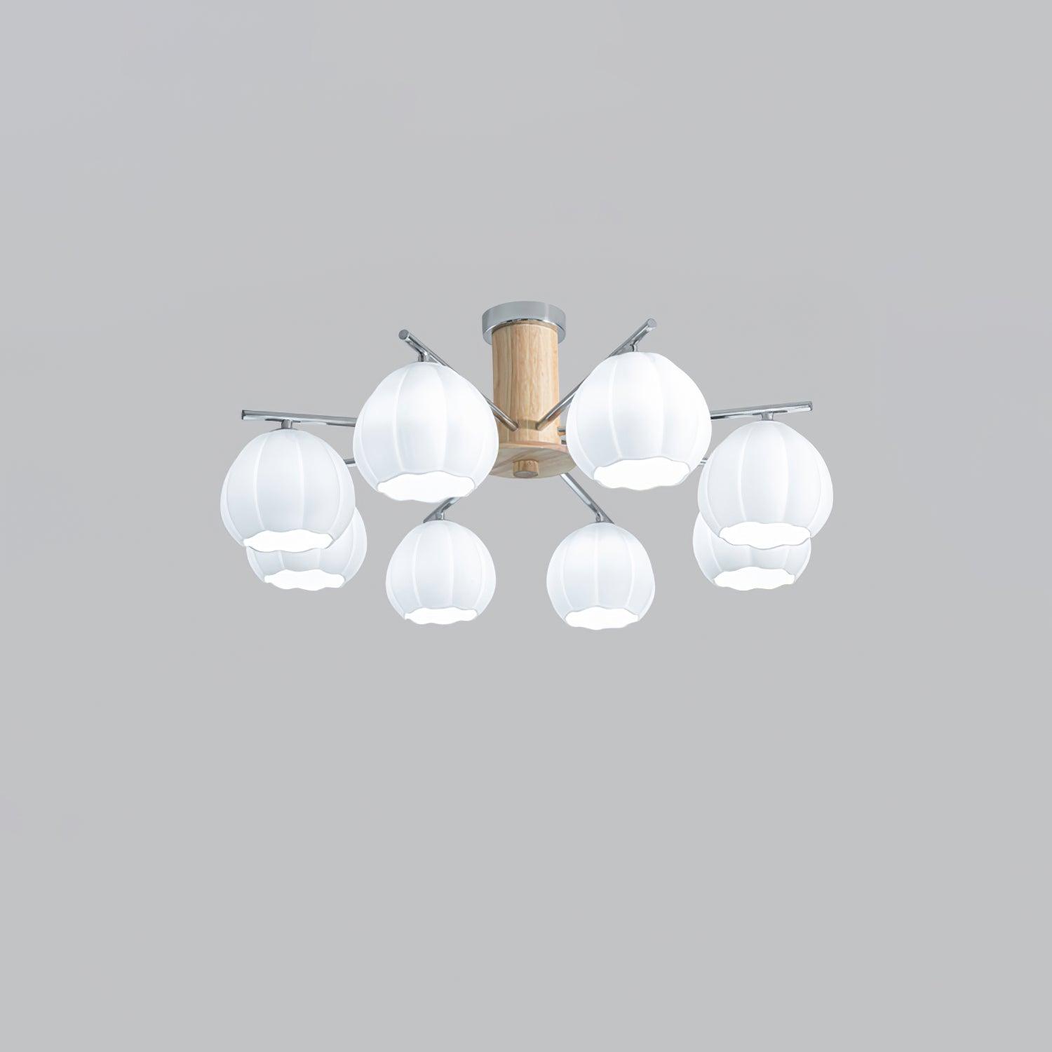 Ezoror Nordic Art Flower Buds Glass Ceiling Lamp-Neutral Decor