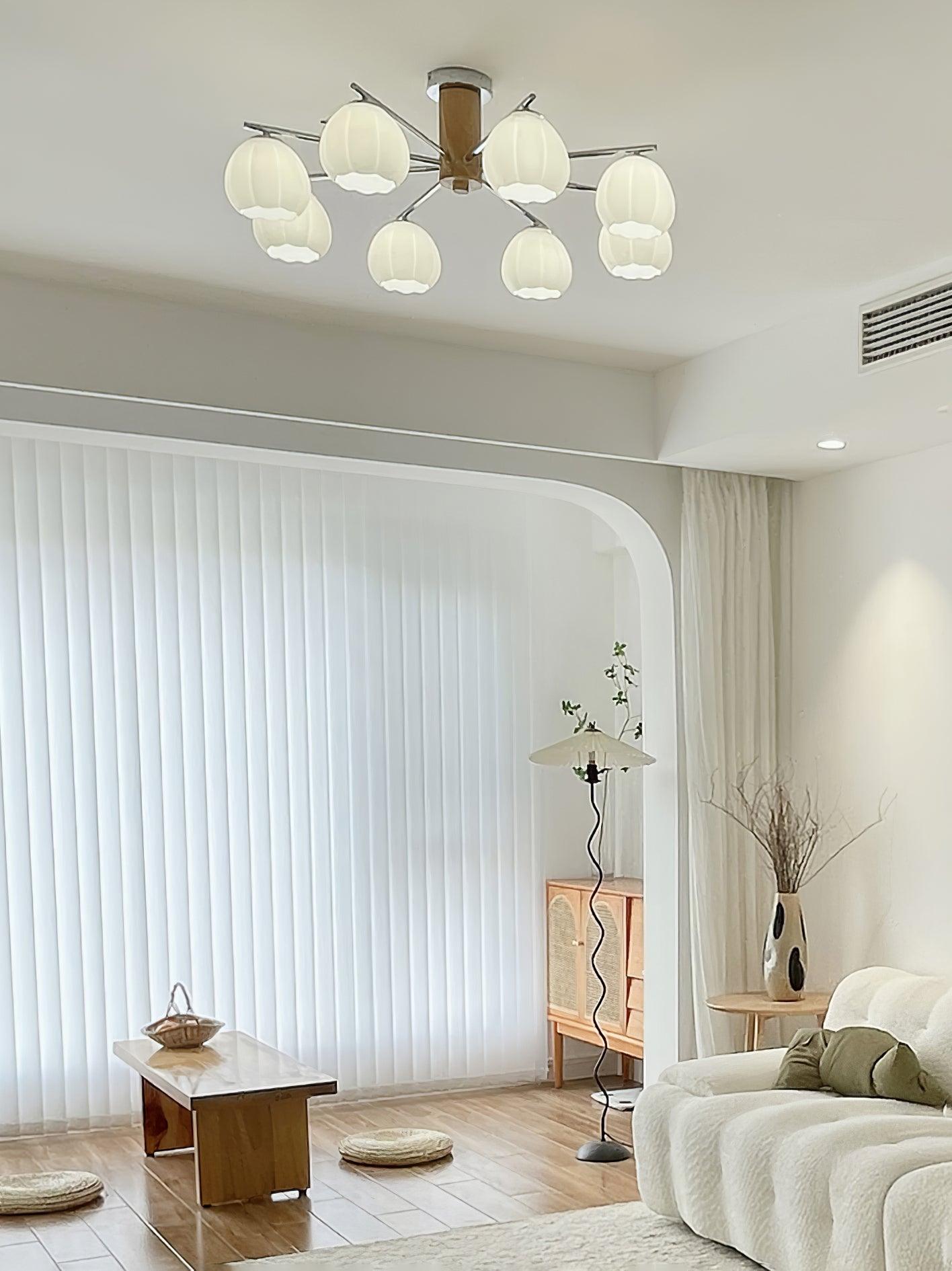 Ezoror Nordic Art Flower Buds Glass Ceiling Lamp-Neutral Decor