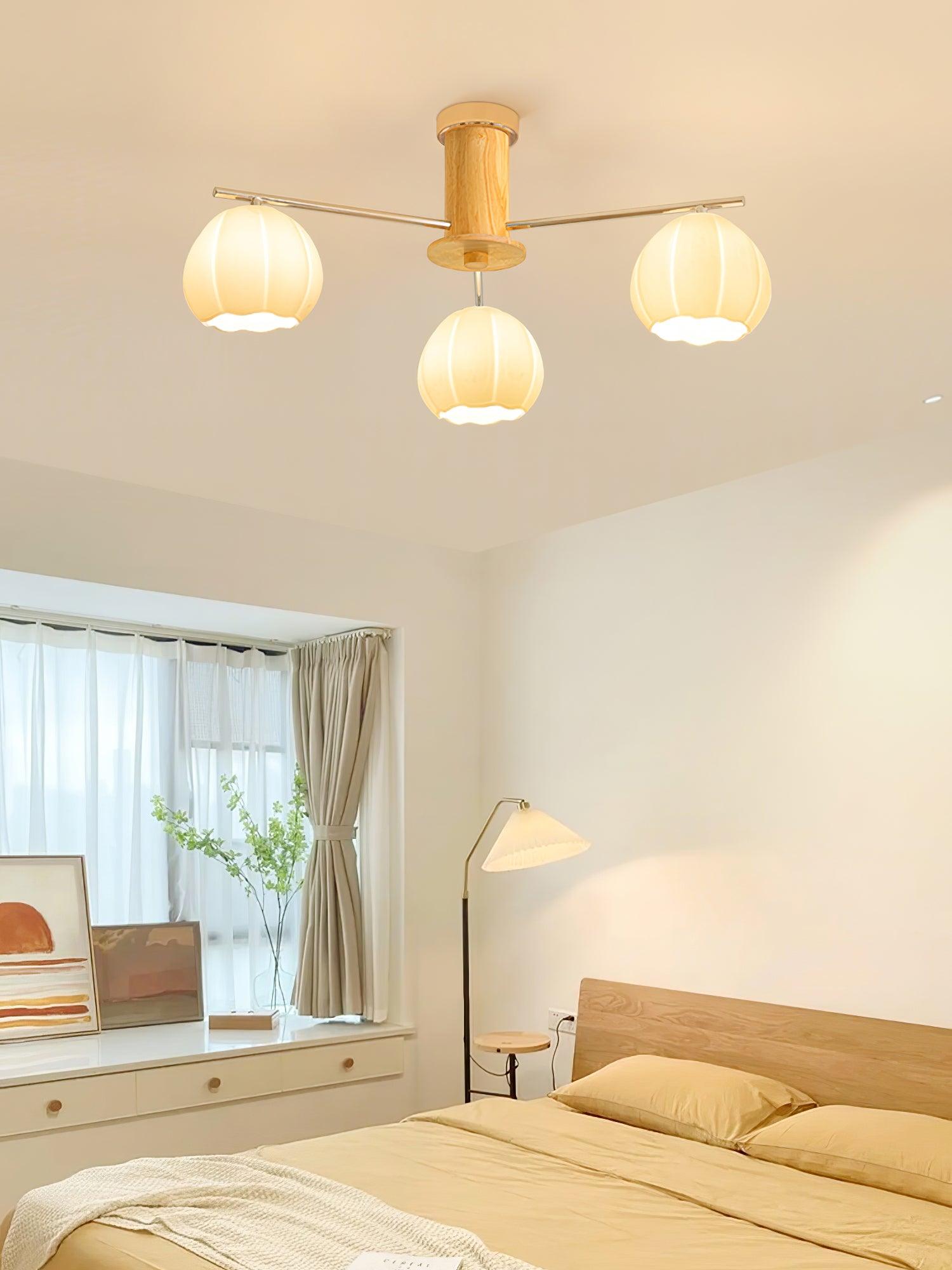 Ezoror Nordic Art Flower Buds Glass Ceiling Lamp-Neutral Decor