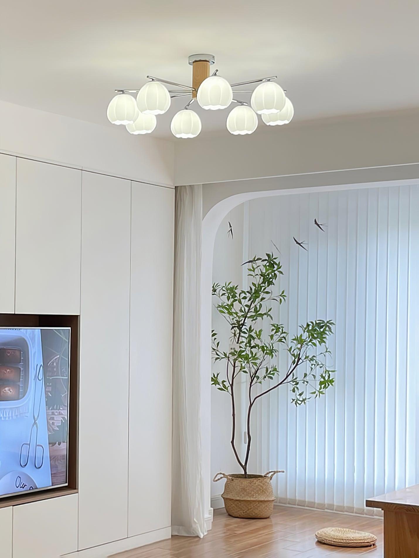 Ezoror Nordic Art Flower Buds Glass Ceiling Lamp-Neutral Decor