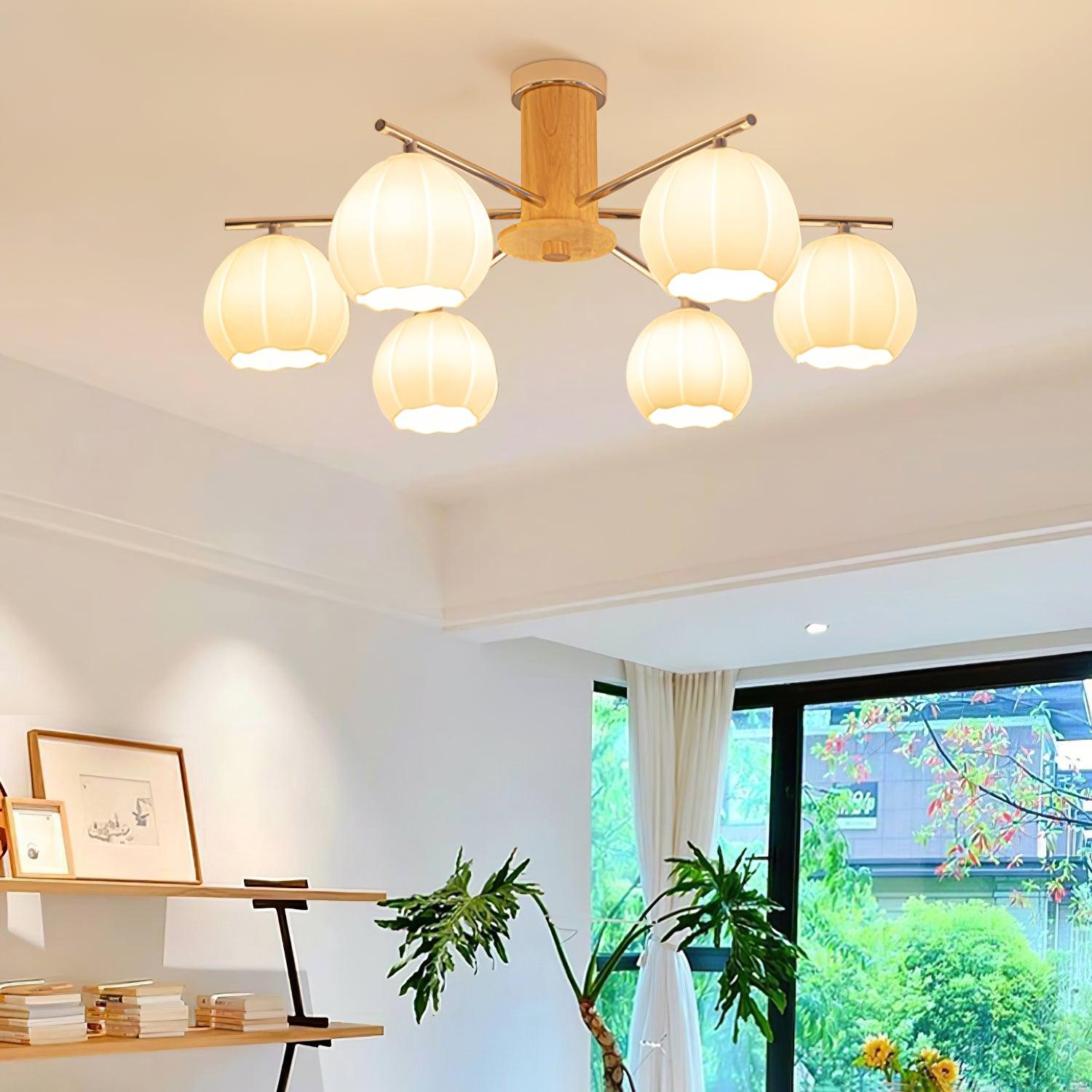 Ezoror Nordic Art Flower Buds Glass Ceiling Lamp-Neutral Decor