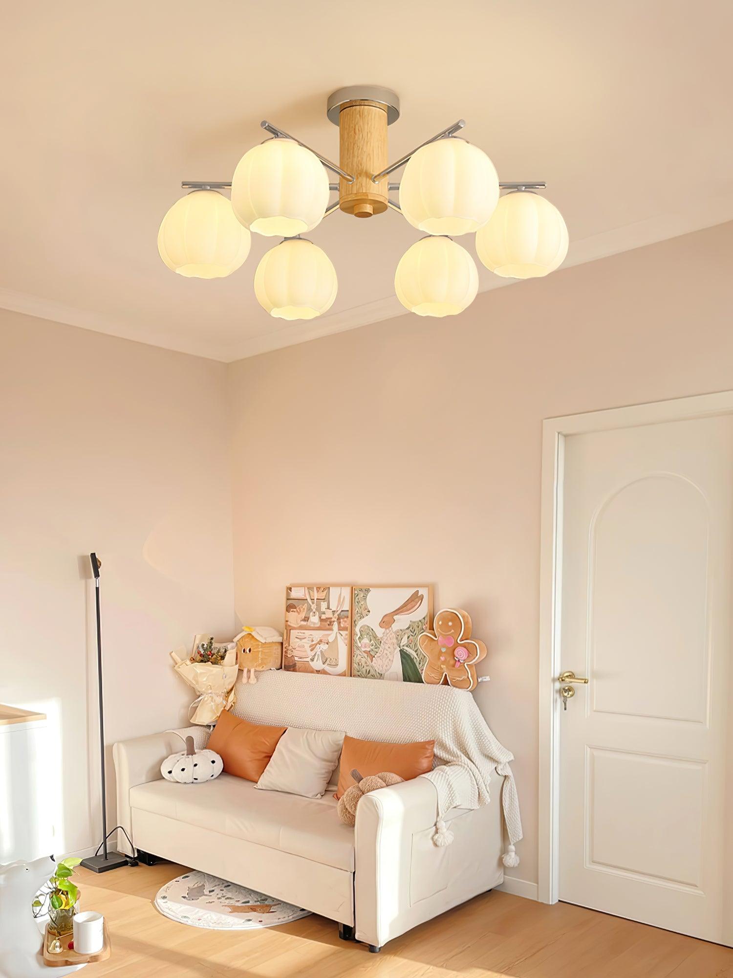 Ezoror Nordic Art Flower Buds Glass Ceiling Lamp-Neutral Decor