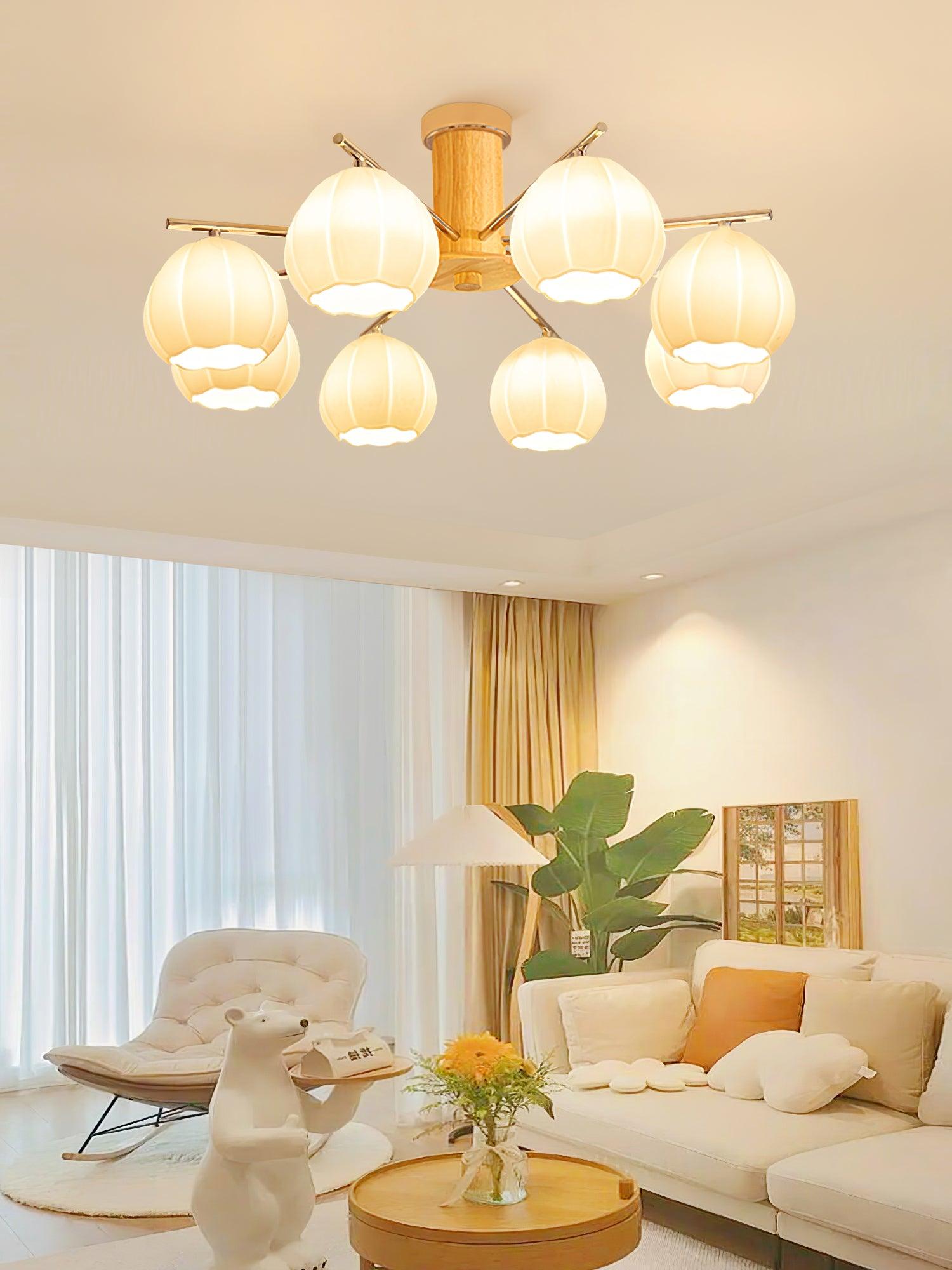 Ezoror Nordic Art Flower Buds Glass Ceiling Lamp-Neutral Decor