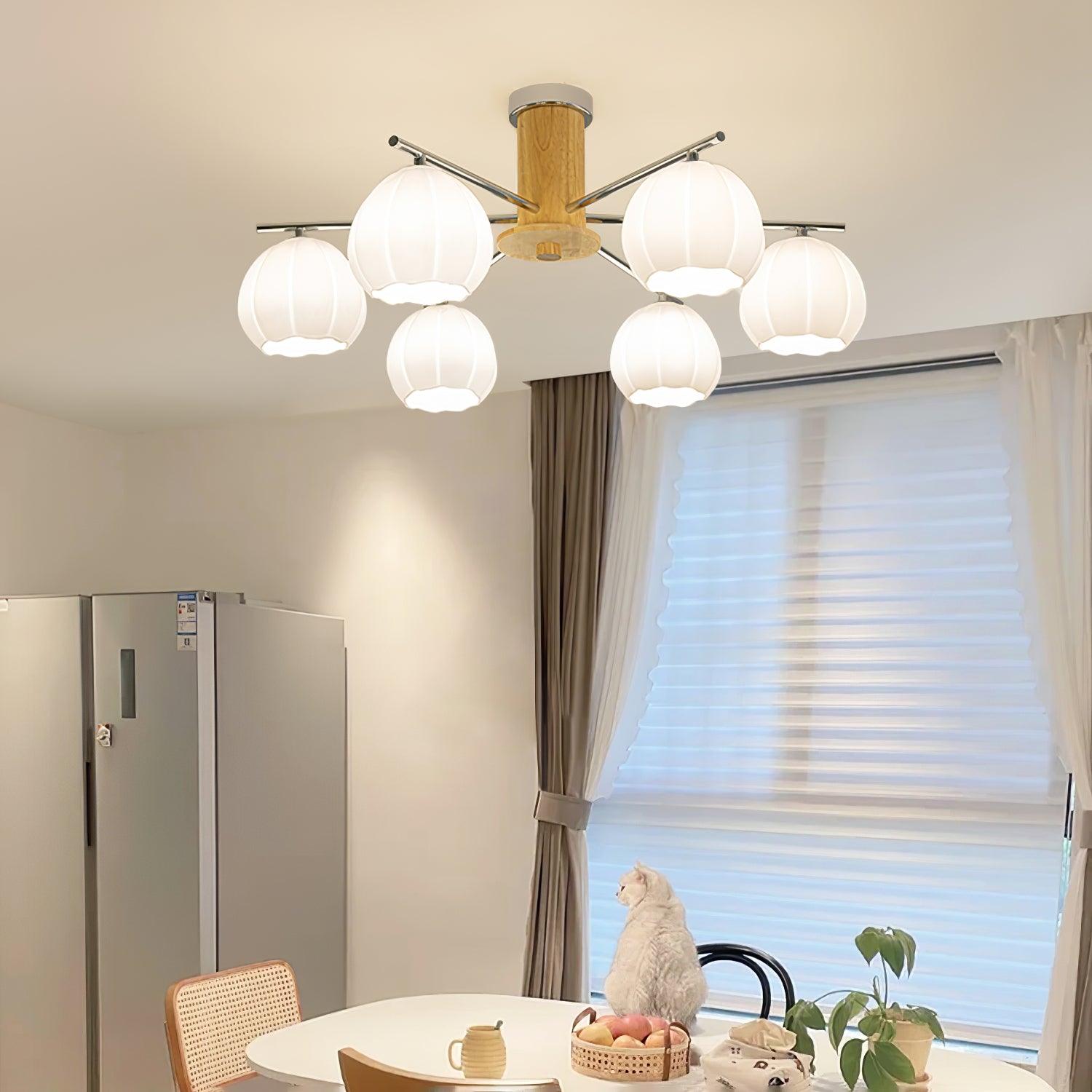 Ezoror Nordic Art Flower Buds Glass Ceiling Lamp-Neutral Decor