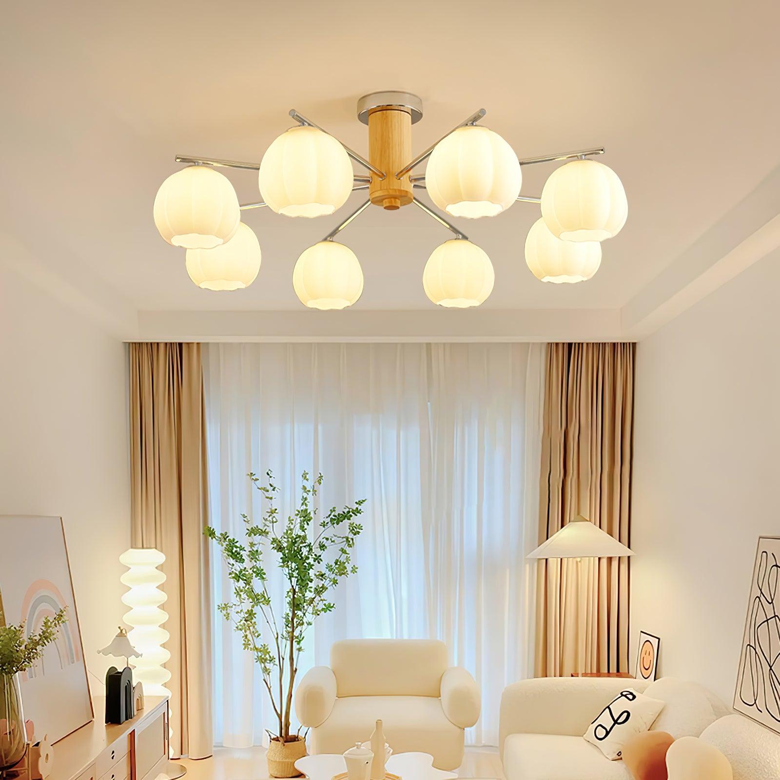 Ezoror Nordic Art Flower Buds Glass Ceiling Lamp-Neutral Decor