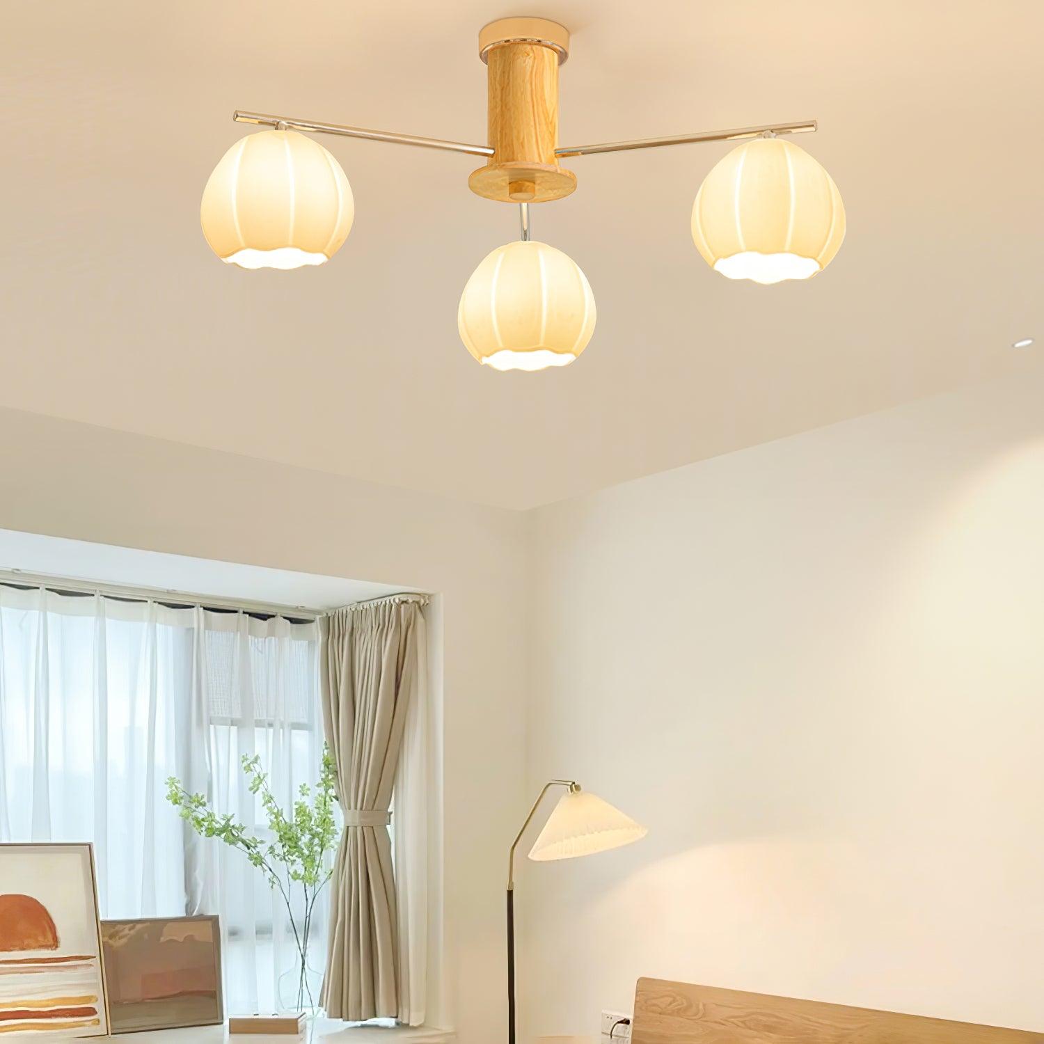 Ezoror Nordic Art Flower Buds Glass Ceiling Lamp-Neutral Decor