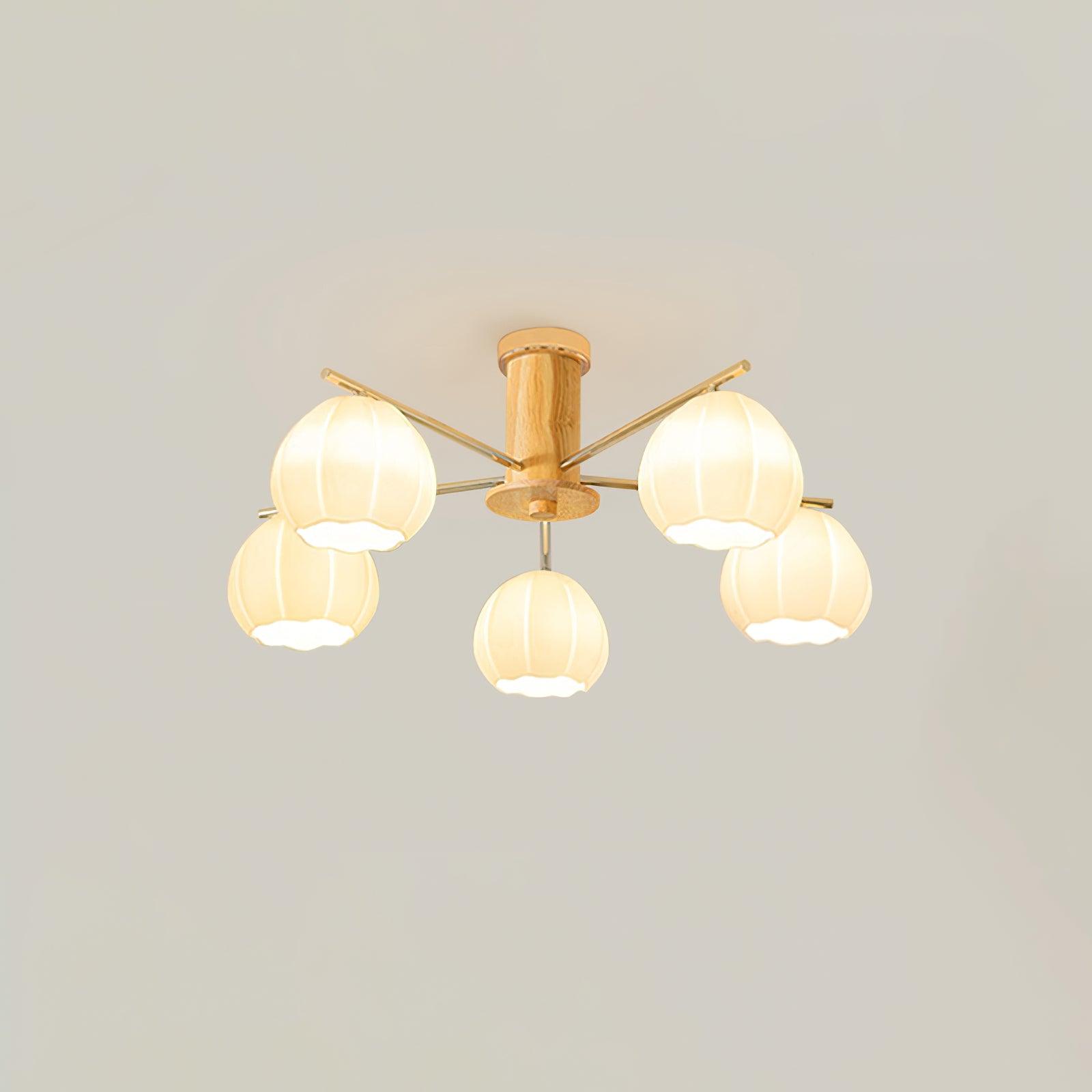 Ezoror Nordic Art Flower Buds Glass Ceiling Lamp-Neutral Decor