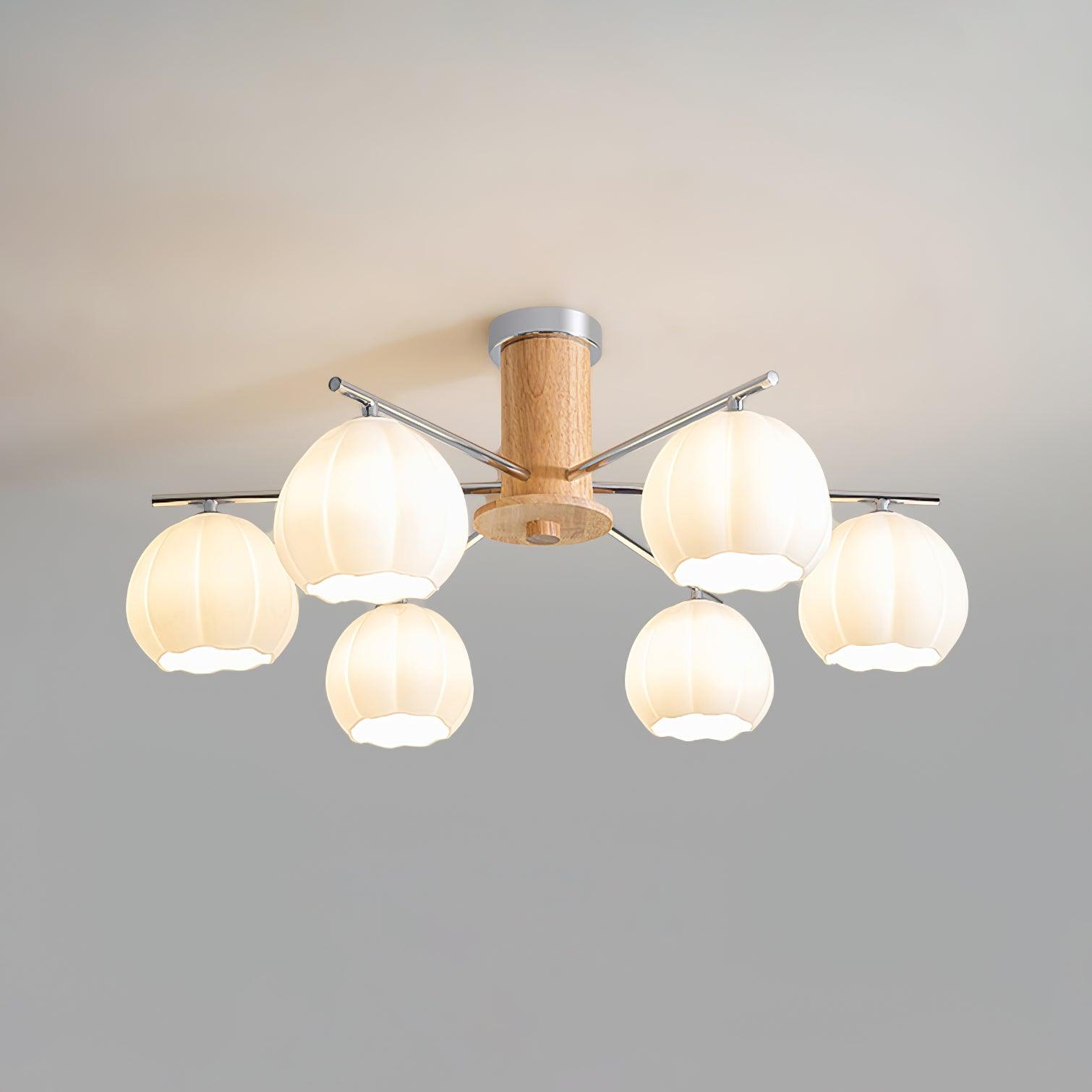 Ezoror Nordic Art Flower Buds Glass Ceiling Lamp-Neutral Decor