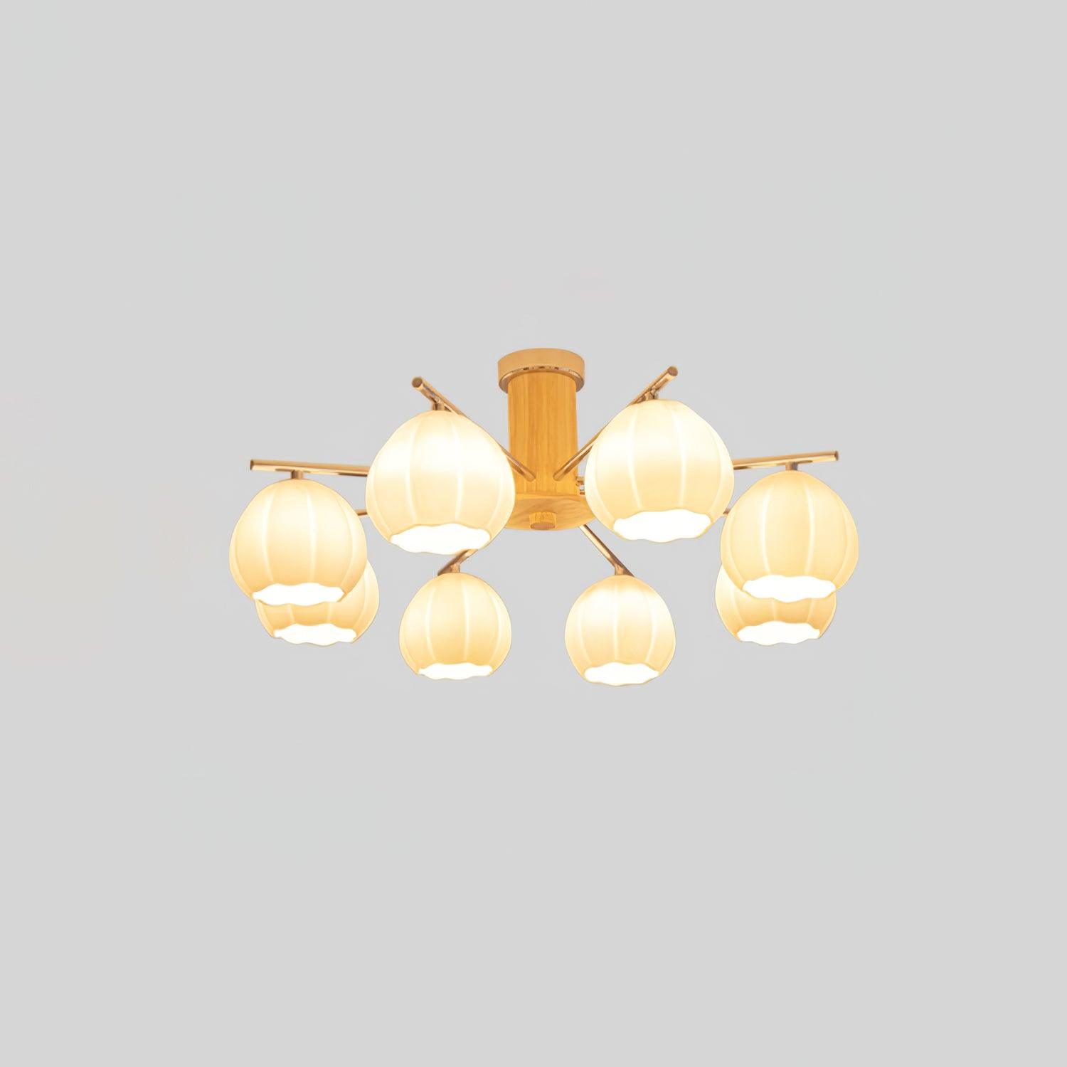 Ezoror Nordic Art Flower Buds Glass Ceiling Lamp-Neutral Decor