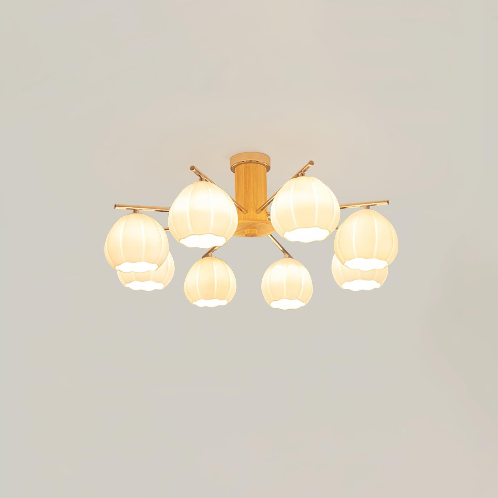 Ezoror Nordic Art Flower Buds Glass Ceiling Lamp-Neutral Decor