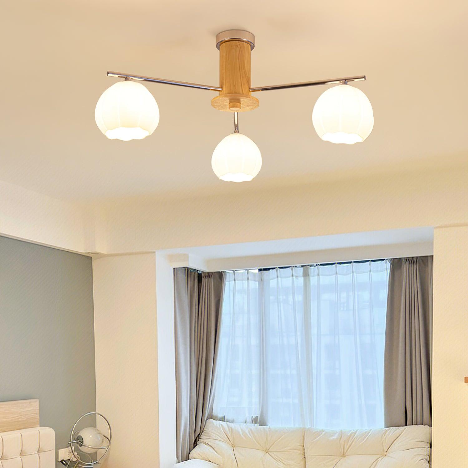 Ezoror Nordic Art Flower Buds Glass Ceiling Lamp-Neutral Decor