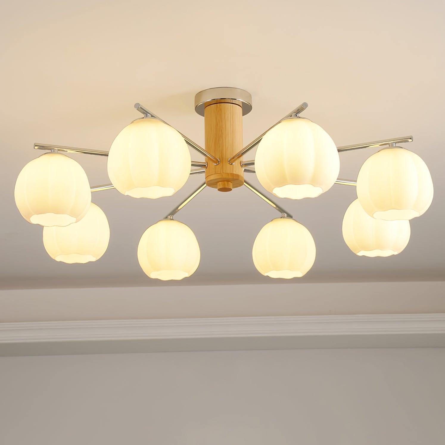 Ezoror Nordic Art Flower Buds Glass Ceiling Lamp-Neutral Decor